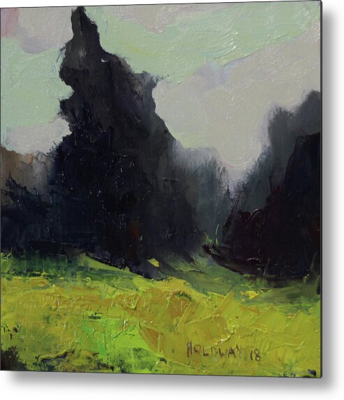 Landscape Metal Print featuring the painting Solo Walk by John Holdway