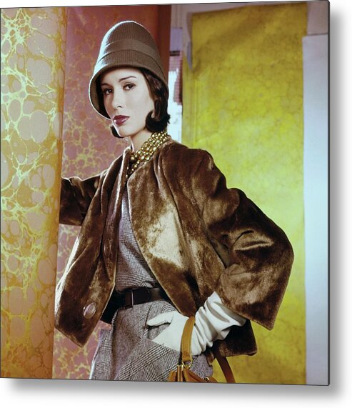 Accessories Metal Print featuring the photograph Sondra Peterson In Ritter Bros by Horst P. Horst