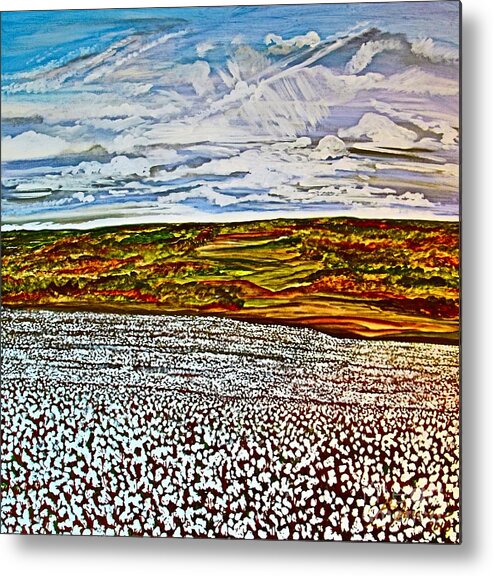Prints Metal Print featuring the painting Southern Snow by Barbara Donovan