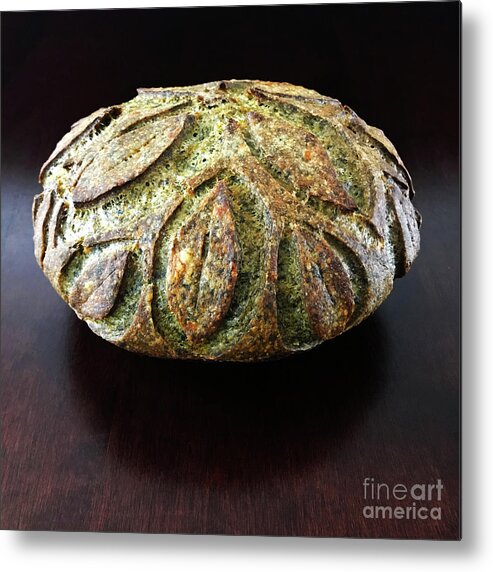 Bread Metal Print featuring the photograph Spicy Spinach Sourdough 2 by Amy E Fraser