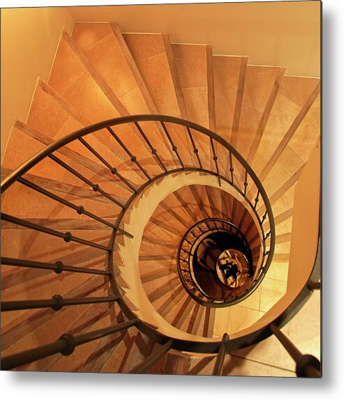 French Riviera Metal Print featuring the photograph Spiral Staircase by Charles Briscoe-knight