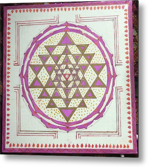 Sri yantra meditation circle Metal Print Alka Patel - Pixels