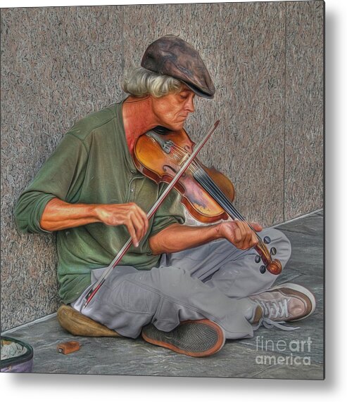 People Metal Print featuring the photograph Street Music by Kathy Baccari