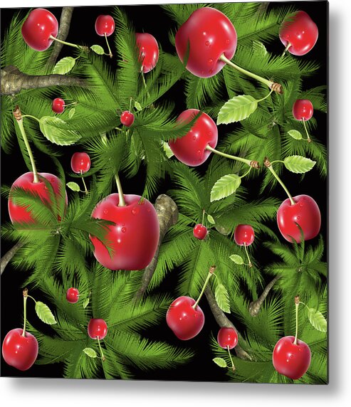Cherries Metal Print featuring the mixed media Sumer Time 3 by Mark Ashkenazi