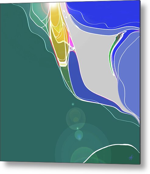 Abstract Metal Print featuring the digital art Summer's End by Gina Harrison