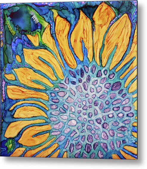 Sunflower Metal Print featuring the painting Sunflower by Winona's Sunshyne