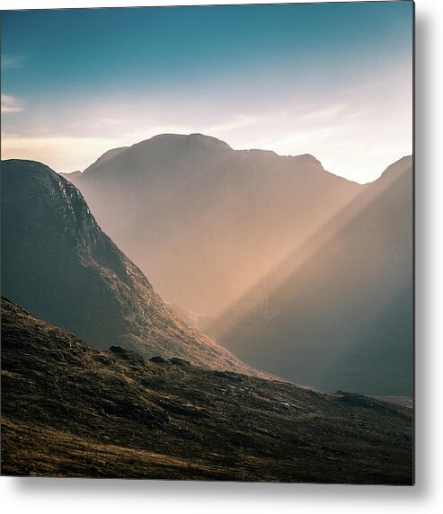 Cloud Metal Print featuring the photograph Sunset on the hills - Donegal, Ireland - Landscape photography by Giuseppe Milo