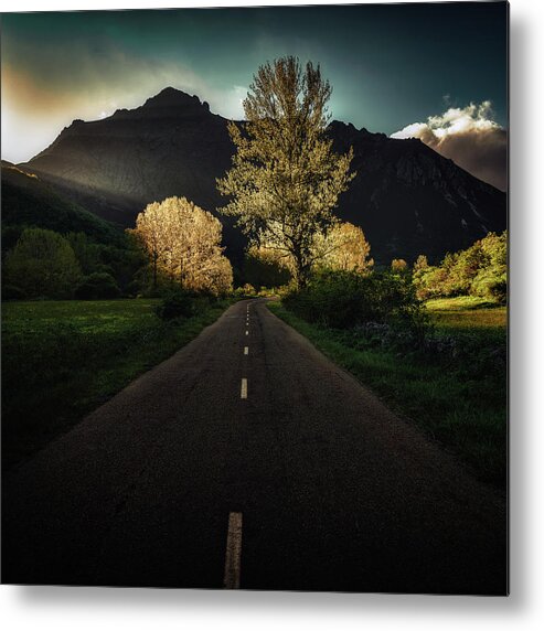 Sunrise Metal Print featuring the photograph Sunset On The Road by Marco Antonio Cobo