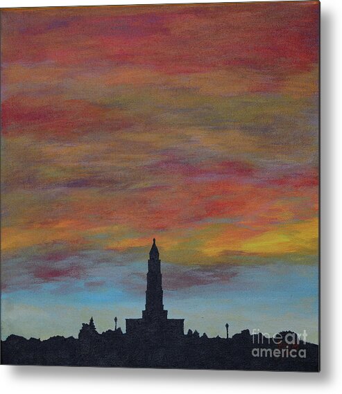 Silhouette Metal Print featuring the painting Sunset Over Alexandria by Aicy Karbstein
