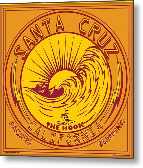 Surfing Metal Print featuring the digital art Surfing Santa Cruz California Steamer Lane by Larry Butterworth