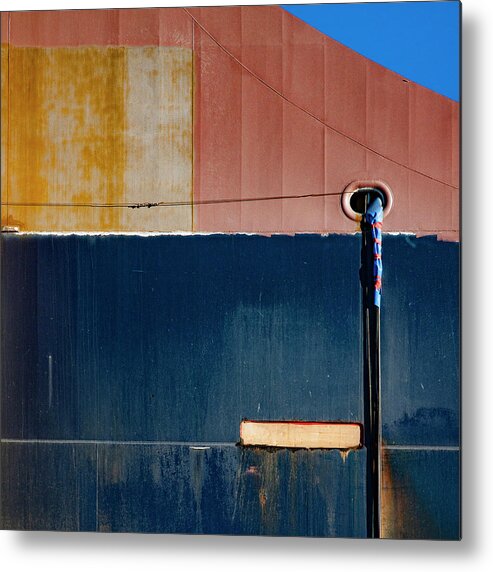 Tanker In Dry Dock Metal Print featuring the photograph Tanker in Dry Dock by Carol Leigh