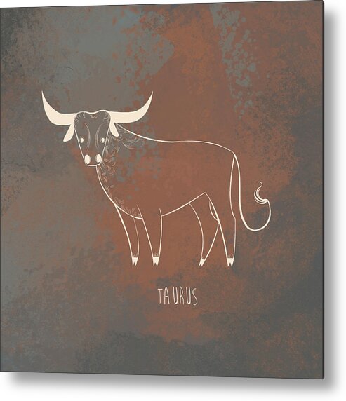  Industrial Wall Art Metal Print featuring the digital art Taurus by Kristina Vardazaryan