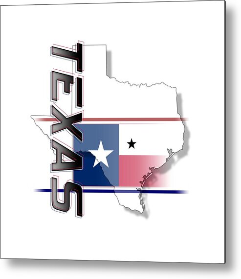 Texas Metal Print featuring the digital art Texas State Vertical Print by Rick Bartrand