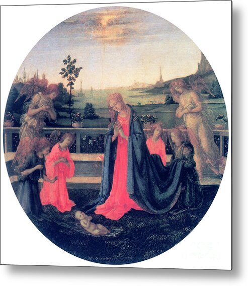 Child Metal Print featuring the drawing The Adoration, C1480s. Artist Filippino by Print Collector