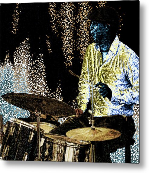 Drums Metal Print featuring the photograph The Drummer by Jessica Levant