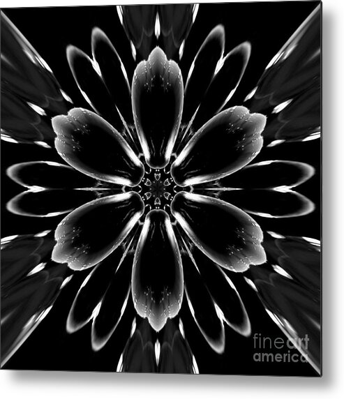 Black And White Metal Print featuring the digital art The Light Defines Me by Rachel Hannah