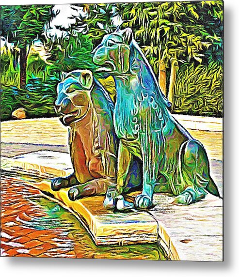 Pamela Storch Metal Print featuring the digital art The Lion's Fountain of Creativity New Year's Special Edition Prints by Pamela Storch