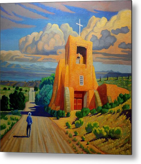 Santa Fe Metal Print featuring the painting The Long Road to Santa Fe by Art West