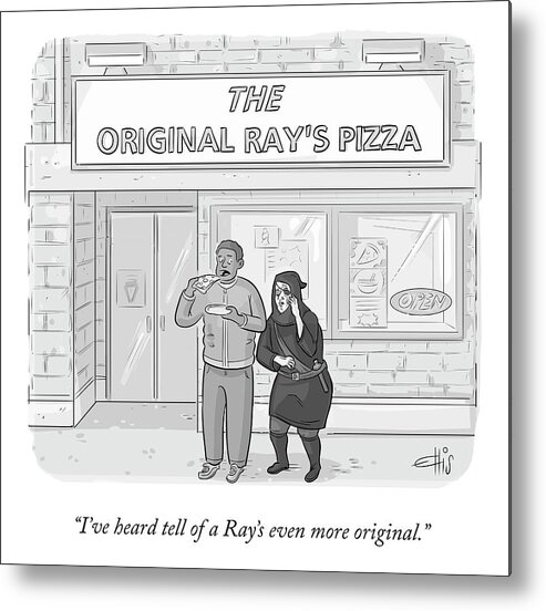 i've Heard Tell Of A Ray's Even More Original. Ray's Original Pizza Metal Print featuring the drawing The Original Ray's by Ellis Rosen