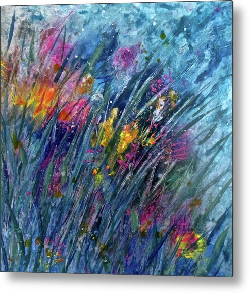 Flowers Metal Print featuring the painting The Prairie Wind by Janice Nabors Raiteri