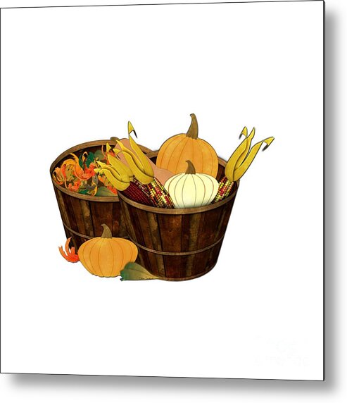 Basket Of Leaves Metal Print featuring the photograph The Splendor of Autumn by Colleen Cornelius