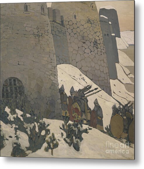 Oil Painting Metal Print featuring the drawing The Watch, 1905. Artist Roerich by Heritage Images