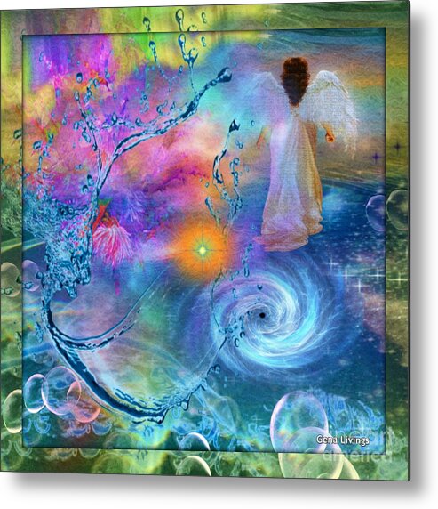  Metal Print featuring the digital art The Womb of Life Mirrored by Gena Livings