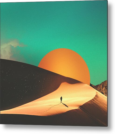 Collage Metal Print featuring the digital art Thrist by Fran Rodriguez