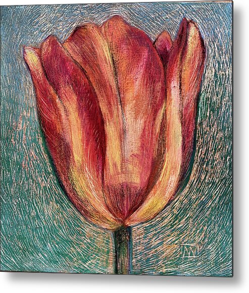 Tulip Metal Print featuring the painting Thuya Tulip by AnneMarie Welsh