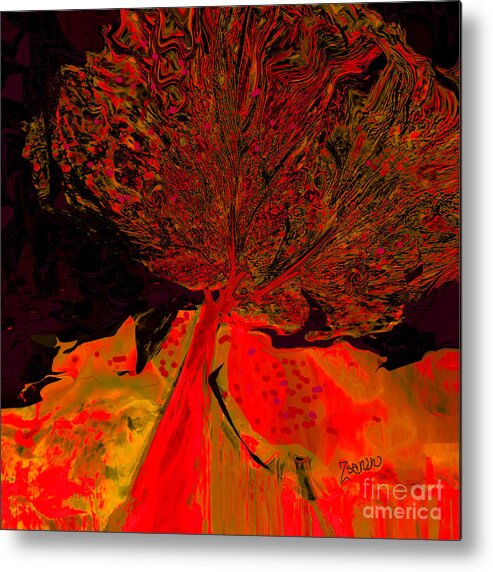 Square Metal Print featuring the mixed media Trees of a Different Color No.6 by Zsanan Studio