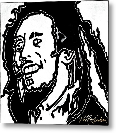 Bob Marllry Metal Print featuring the painting Tribute to bob marley by Neal Barbosa