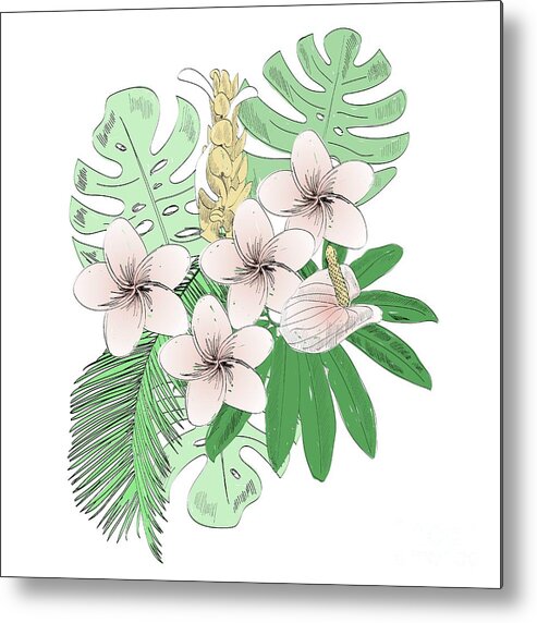 Flowerbed Metal Print featuring the digital art Tropical Vector Illustration by Tapilipa