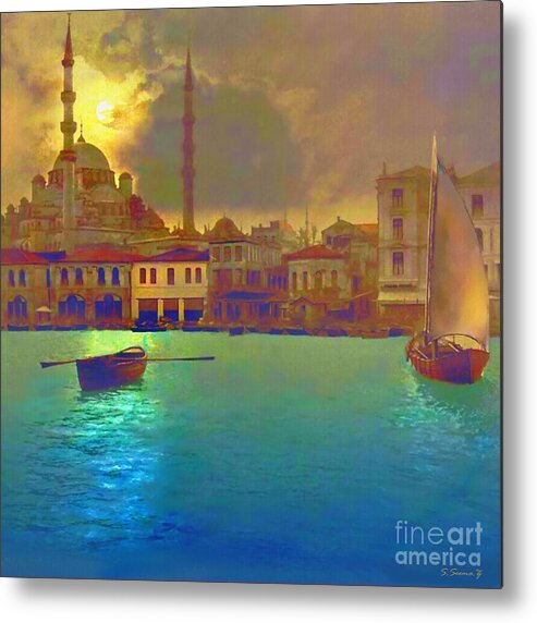 Turkey Metal Print featuring the painting Turkish Moonlight by Seemaz