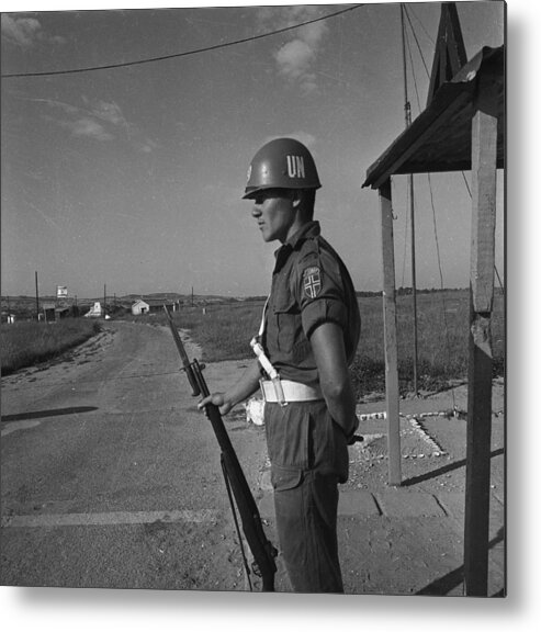 Treaties And International Organizations Metal Print featuring the photograph Unef Checkpoint by Keystone Features