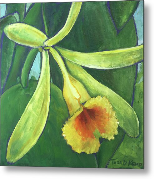 Orchid Metal Print featuring the painting Vanilla Orchid by Tara D Kemp