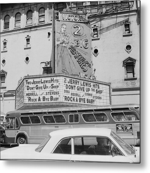 Outdoors Metal Print featuring the photograph Victory Theater Marquee by Chris Morphet