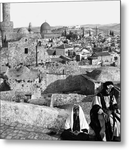 Dome Of The Rock Metal Print featuring the photograph Vintage Jerusalem City by Munir Alawi