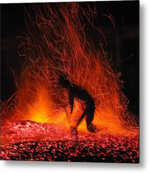 Spark Metal Print featuring the photograph Walking On Fire by ??