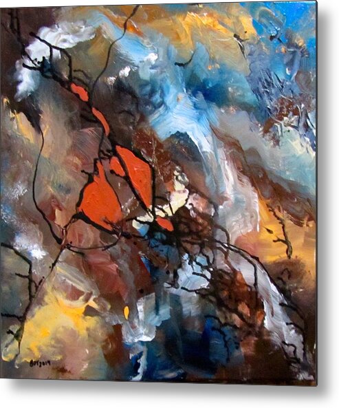 Abstract Metal Print featuring the painting Wander by Barbara O'Toole