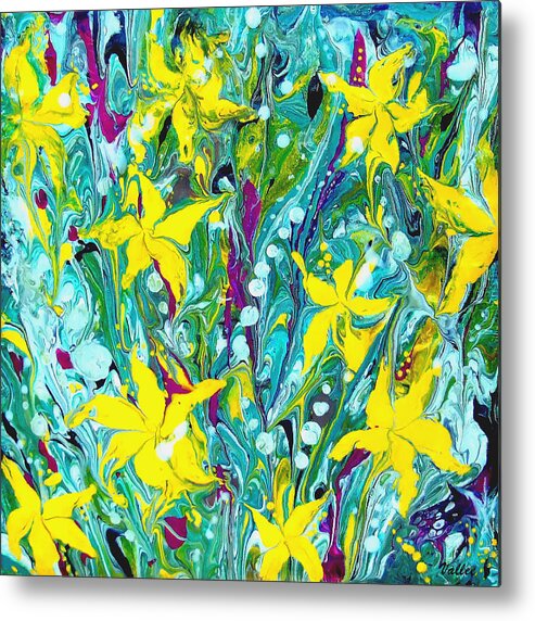 Lilies Metal Print featuring the painting Water Lilies by Vallee Johnson