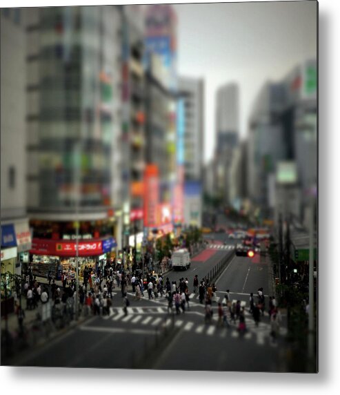 Pedestrian Metal Print featuring the photograph West Side Of Shinjuku Station, Tokyo by Takahiro Yamamoto