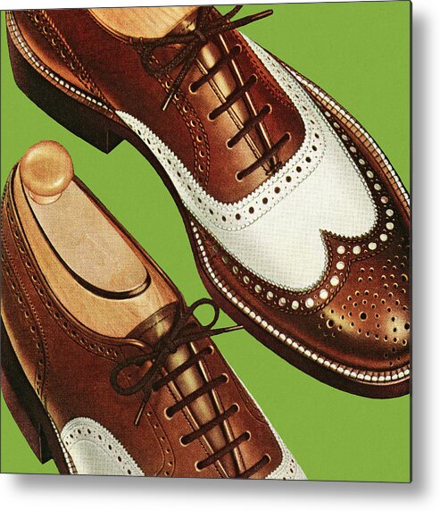 Campy Metal Print featuring the drawing Wingtip Shoes by CSA Images