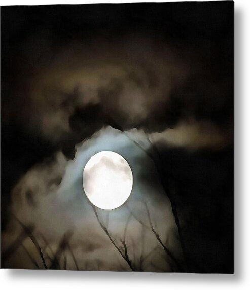 Midwinter Metal Print featuring the painting Winter Solstice Moon by Taiche Acrylic Art