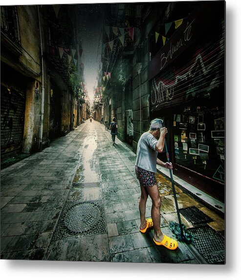 Barcelona Metal Print featuring the photograph Wipe Away by Ambra