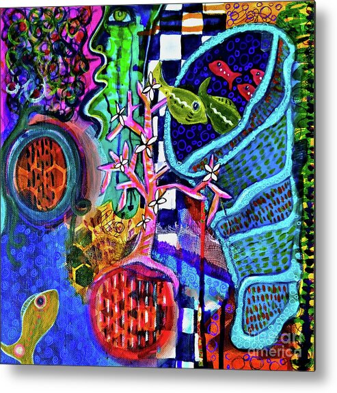 Ocean Metal Print featuring the mixed media .. at the Pink Coral ... by Mimulux Patricia No