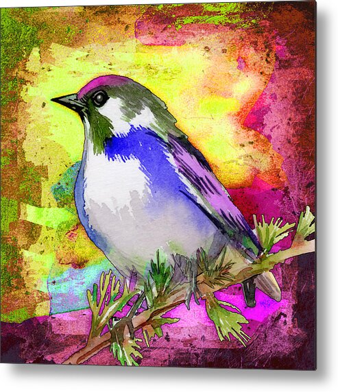 Bird Metal Print featuring the painting Beautiful Bird Madness 02 by Miki De Goodaboom