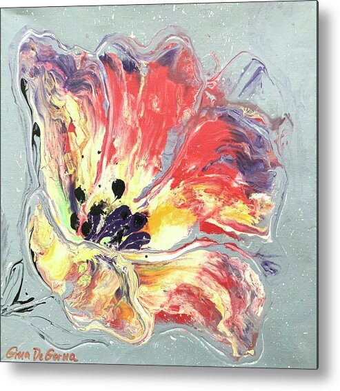 Floral.flowers Metal Print featuring the painting Abstract Flower #2 by Gina De Gorna