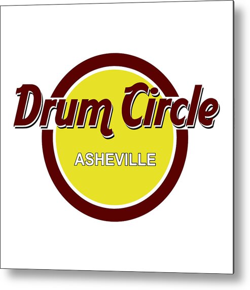 Asheville Metal Print featuring the digital art Asheville Drum Circle Logo #1 by John Haldane
