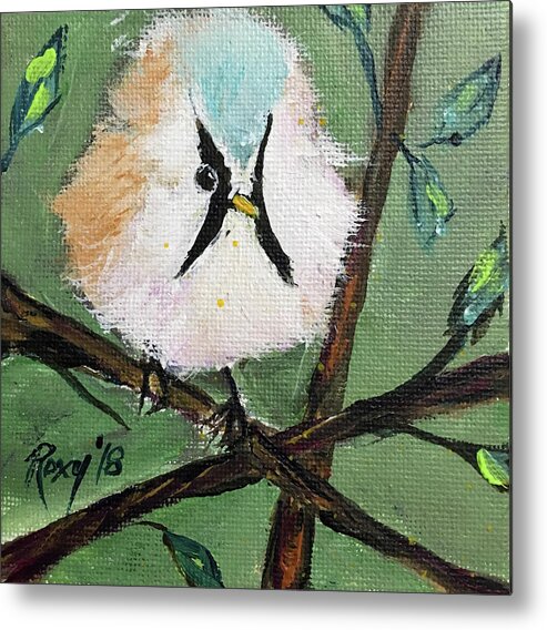 Bearded Tit Metal Print featuring the painting Bearded Tit by Roxy Rich