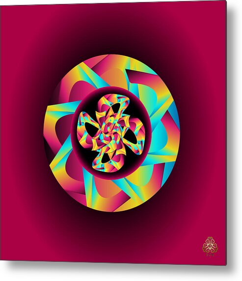 Abstract Graphic Mandala Metal Print featuring the digital art Circumplexical No 4109 #1 by Alan Bennington